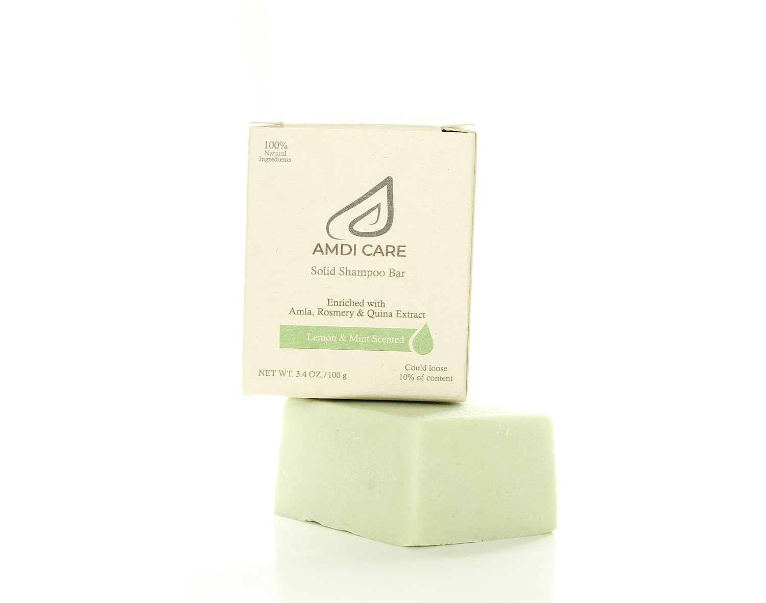 AMDI CARE Solid Shampoo Bar, Vegan & Cruelty Free Bar Shampoo for Hair - Free of Plastics, Parabens, Phthalates, Synthetic Fragrances & Silicones - Mild but Effective Cleanser