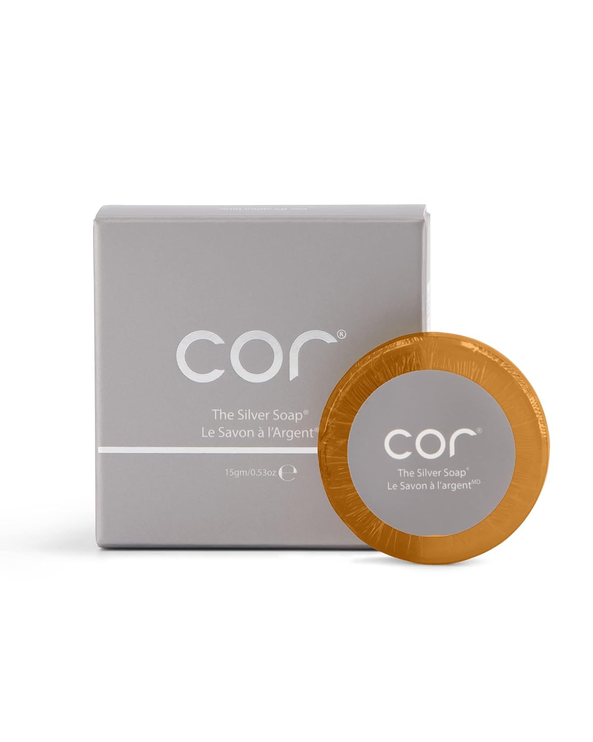 Cor Silver Soap | Multi-tasking hydrating + cleansing bar for sensitive + acne-prone skin | Luxury foam soothes + nourishes while providing deep cleaning | 3 handy sizes (15 gm Silver Soap)