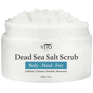 Vivo Per Lei Body Scrub - Exfoliating Body Scrub with Dead Sea Minerals - Dead Sea Salt Scrub for Hands & Legs - Body Exfoliant for a Supple Beach Body - 350 g/ 12.34
