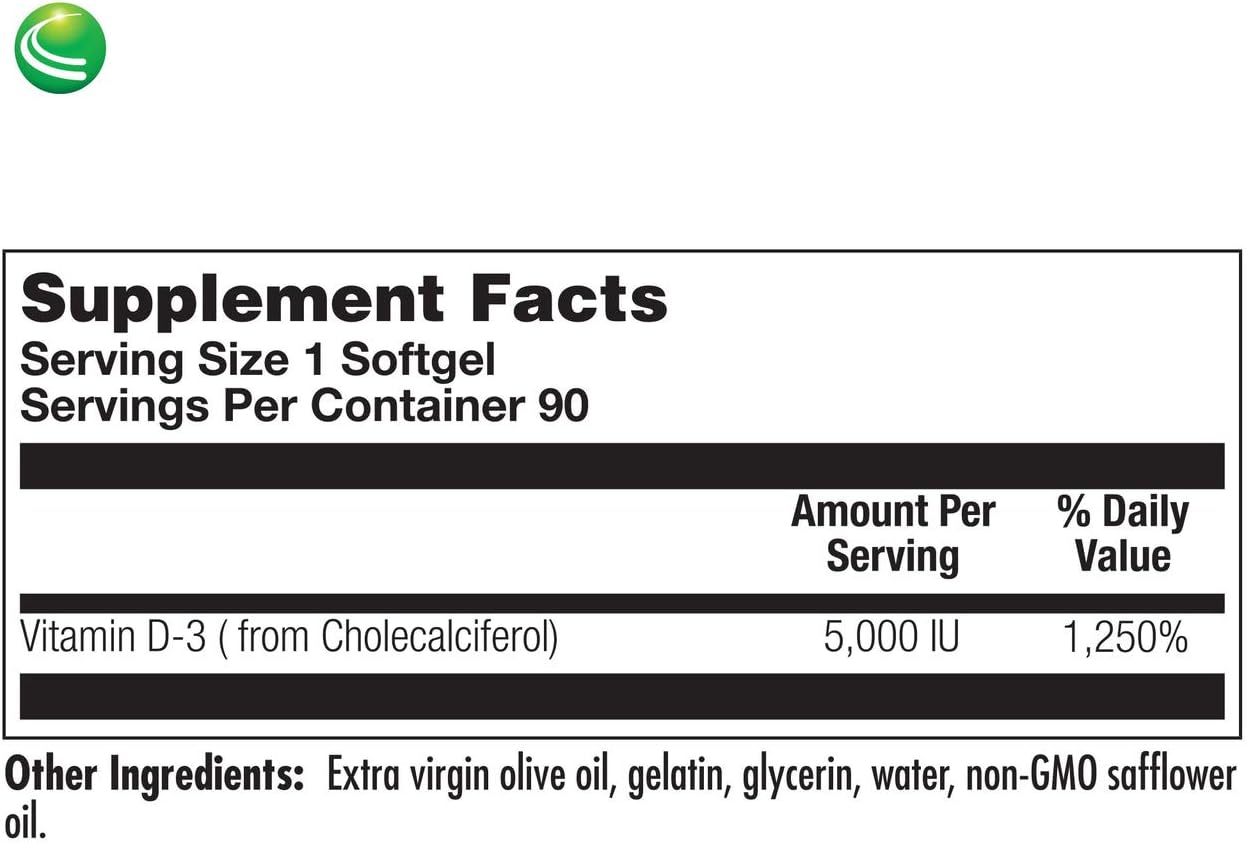 Nutra BioGenesis - Vitamin D 5000 - Vitamin D3 5000 IU to Help Support