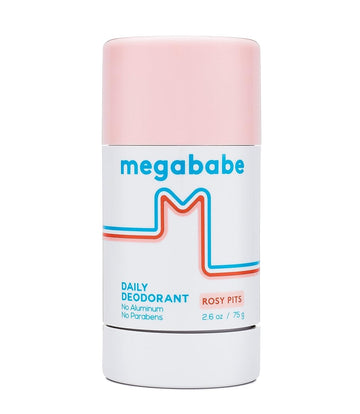 Megababe Daily Deodorant - Rosy Pits | Aluminum-Free, Clear & Clean | 2.6