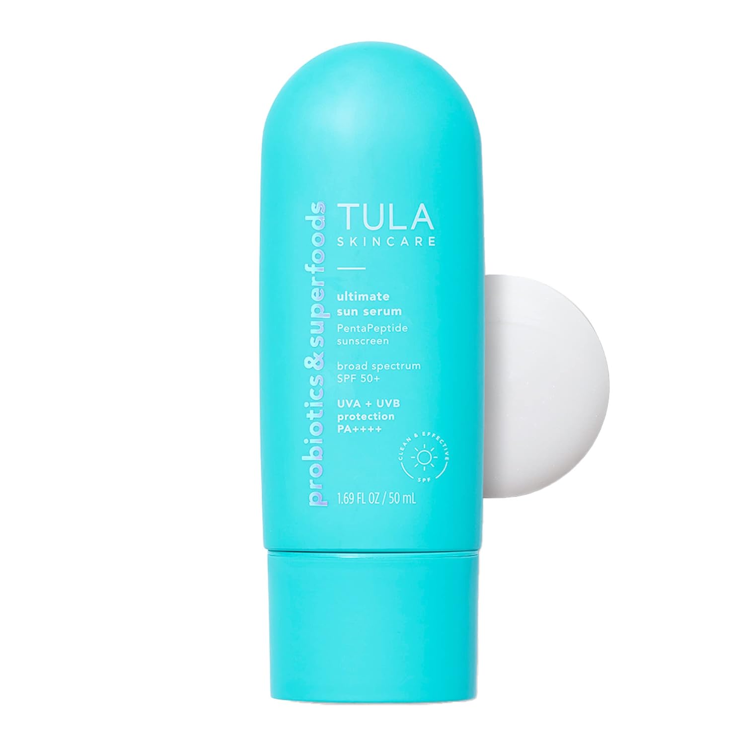 TULA Skin Care Ultimate Sun Serum | PentaPeptide Sunscreen, Broad Spectrum SPF 50, UVA + UVB Protection, Silky, Weightless Formula Glides On & Absorbs Instantly | 1.69 .
