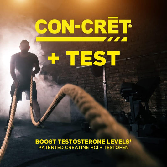 CON-CRET?+ Test, CON-CRET? Patented Creatine HCl Now with Testofen?, Boost Testosterone Levels, 60 Capsules