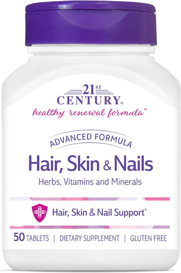 21st Century Hair, Skin and Nails Advanced Formula Caplets, 50 Count