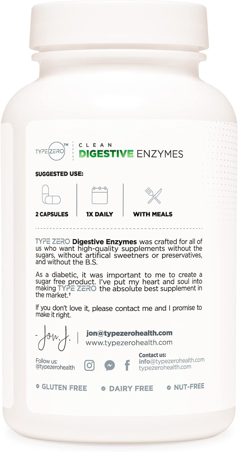 Type Zero Digestive Enzymes (335mg, 120 Capsules) Complete Digestive E