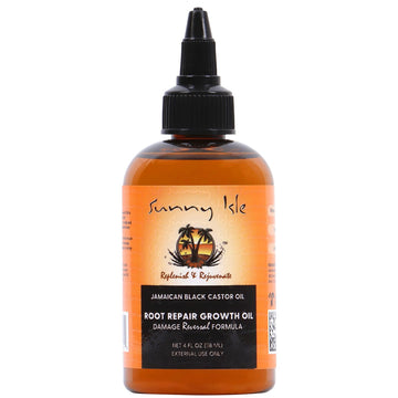 Sunny Isle Jamaican Black Castor Oil Root Repair Growth Oil 4oz | Damage Reversal Formula | Nourishes Hair follicles | M