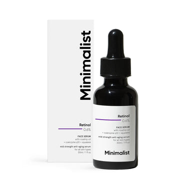 Minimalist Retinol 0.6% Mid-Strength Anti Aging Face Serum For Men & Women | Reduces Fine Lines & Wrinkles | Medium Strength Retinol Formula