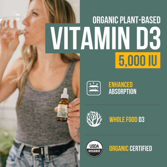 Plant-D3 Organic Vitamin D3 5000 IU - Vegan, Max Strength Sublingual L