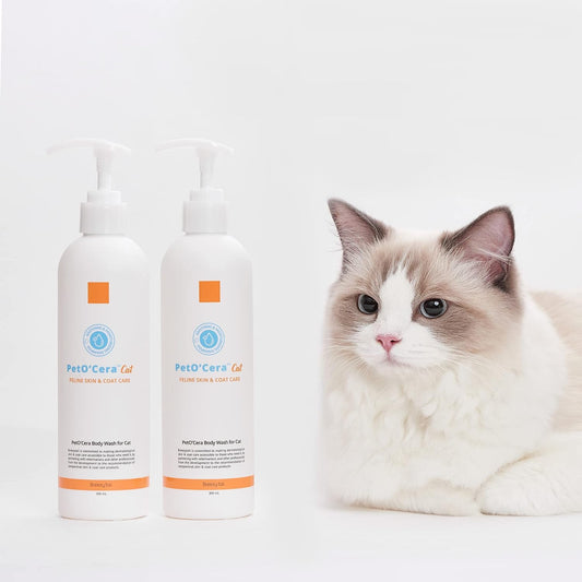 Breezytail PetO’Cera Cat Shampoo | All-in-one Hypoallergenic Feline Skin & Coat Care | Itch Relief &Moisturizing | Veter