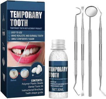 Tooth Repair Kit - Temporary Teeth Replacement Kit-with-Mouth-Mirror Tartar-Scraper Dental-Probe Gum-Cleaner Regain-Confidence-Smile