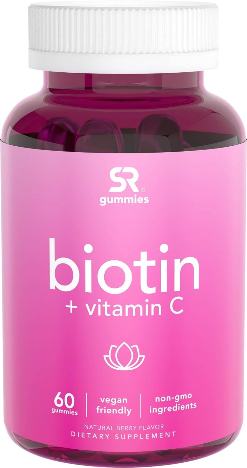Sports Research Biotin Gummies (5,000Mcg) With Vitamin C | Vegan Certi