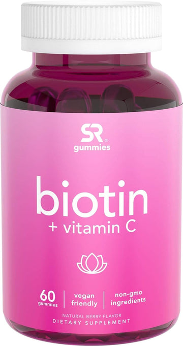 Sports Research Biotin Gummies (5,000mcg) with Vitamin C | Vegan Certi