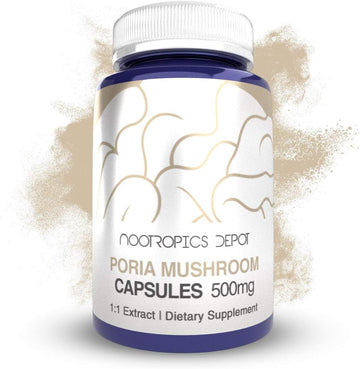 Nootropics Depot Poria Mushroom Capsules | 500mg | 60 Count | Wolfipor