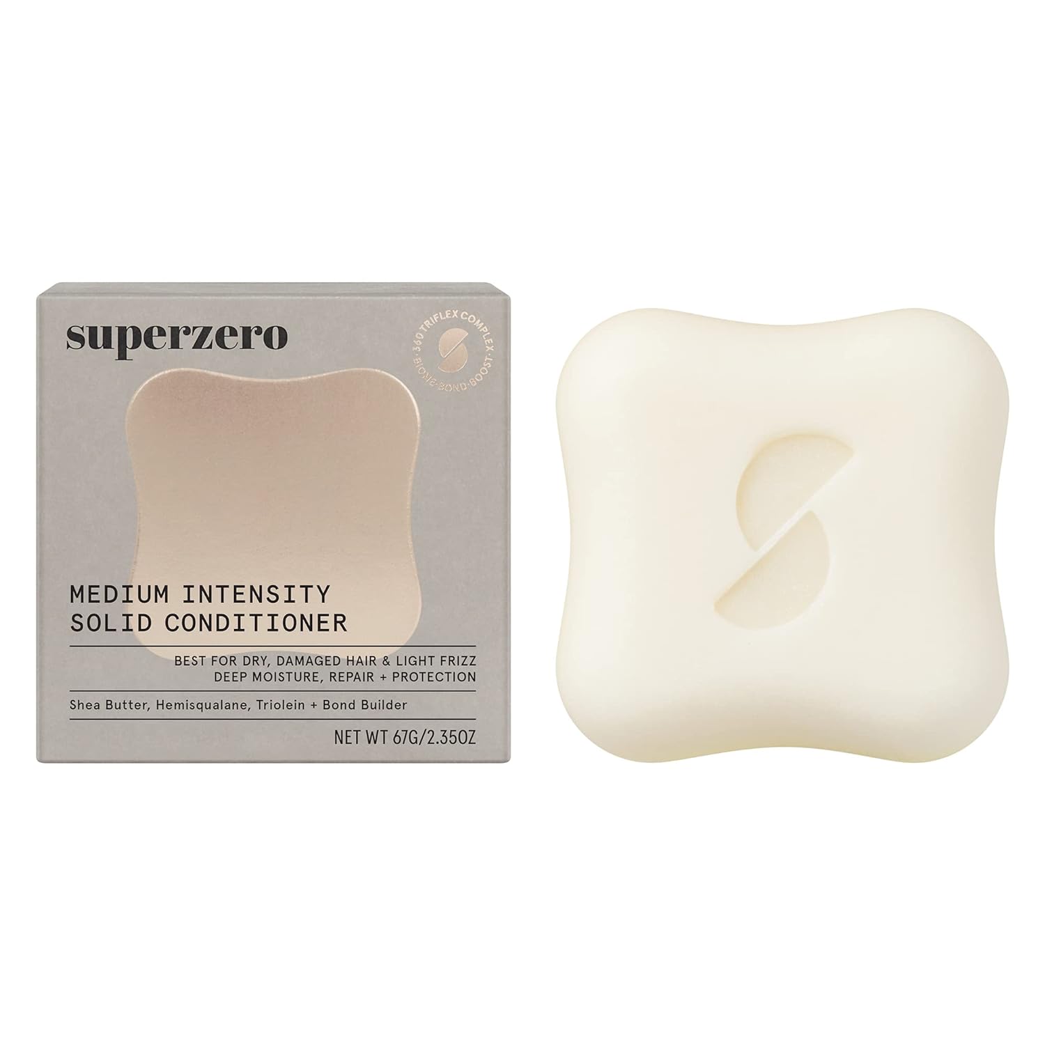 superzero Hydrating Bond Repair Conditioner Bar for Dry, Damaged Hair & Light Frizz 2.35  / 67 mL