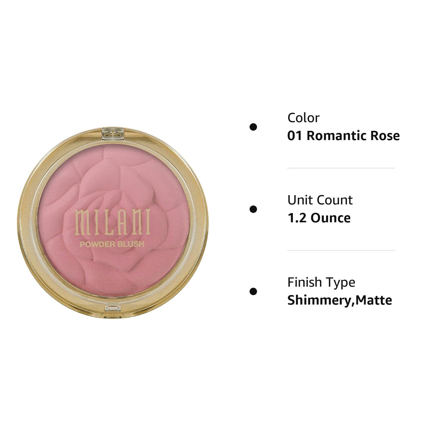 Milani Rose Powder Blush, Romantic Rose [01] 0.60 oz (Pack o