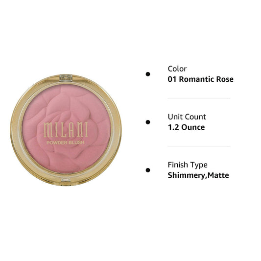 Milani Rose Powder Blush, Romantic Rose [01] 0.60 oz (Pack o