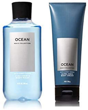 Bath & Body Works Men's Collection Ultra Shea Body Cream & 2 in 1 Hair and Body Wash OCEAN