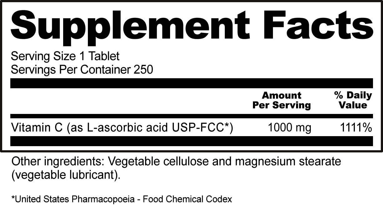 NutriBiotic - Vitamin C 1000 Mg, 250 Count Tablets | Essential Immune 
