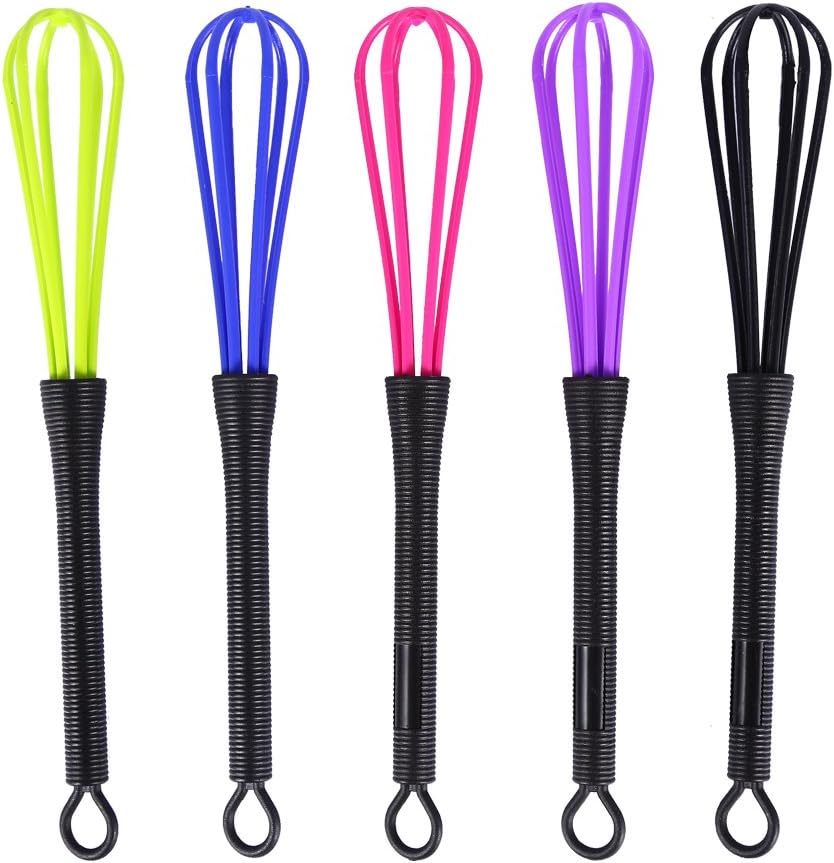 ANGGREK 5PCS Plastic Salon Barber Hairdressing Hair Color Dye Cream Whisk Kitchen Balloon Mixer Tool