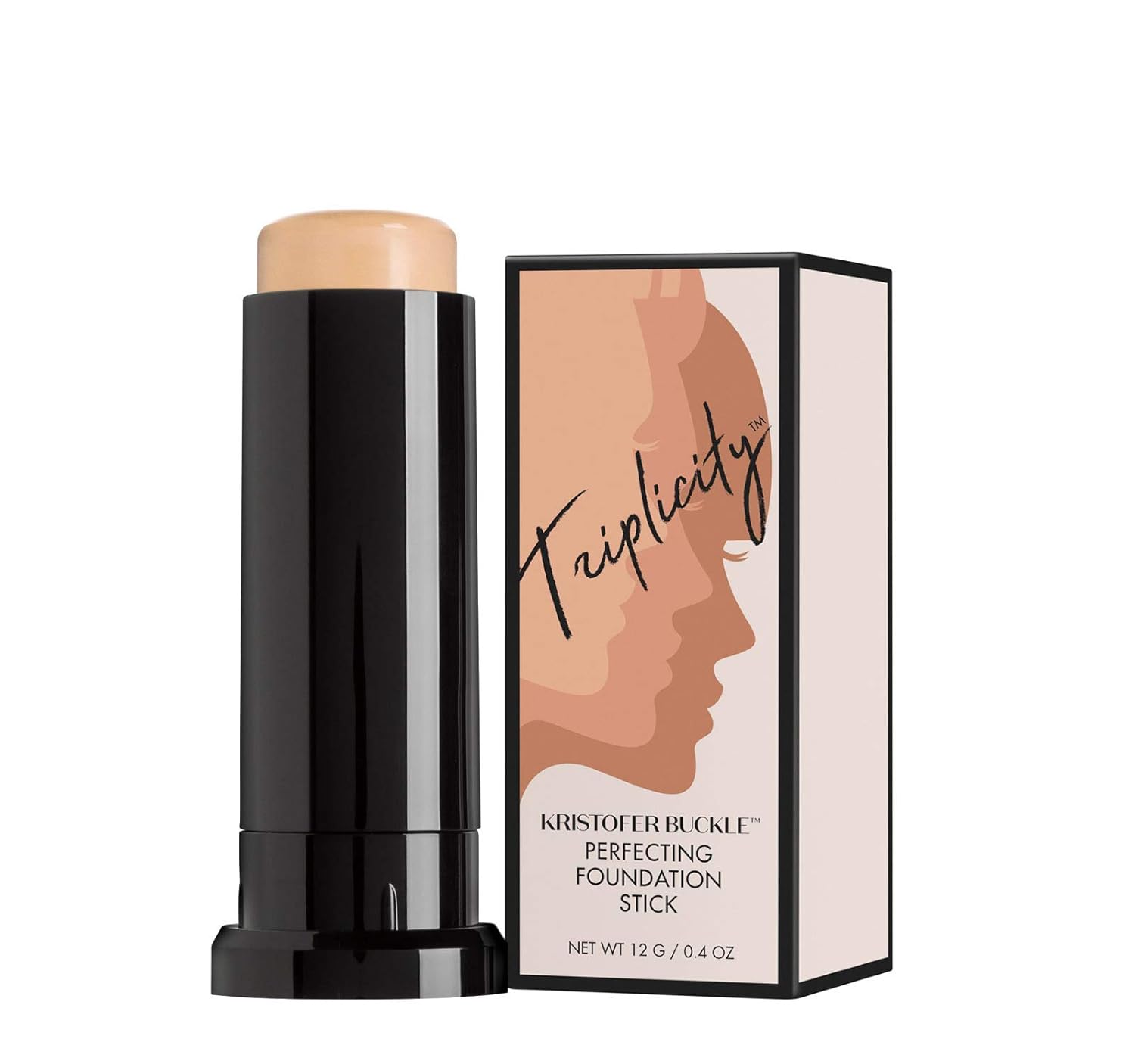 KRISTOFER BUCKLE Triplicity Perfecting Foundation Stick, 0.4 . | Primes Skin, Provides Buildable Coverage & Has A Soft-Focus Effect | Light (Warm)