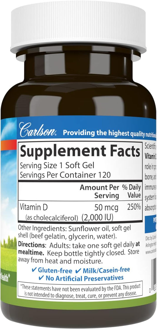 Carlson Vitamin D3-2000 IU - 120 Softgels