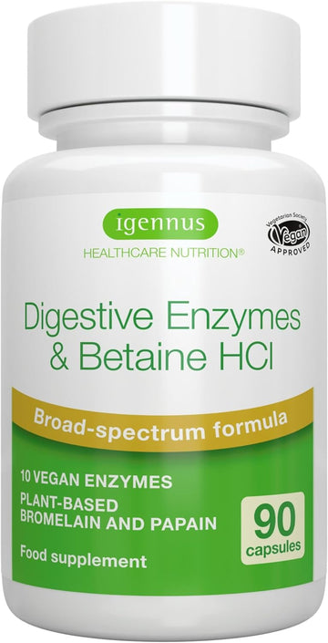 Advanced Digestive Enzymes with Betaine HCl & Plant Based Bromelain, 165 Grams