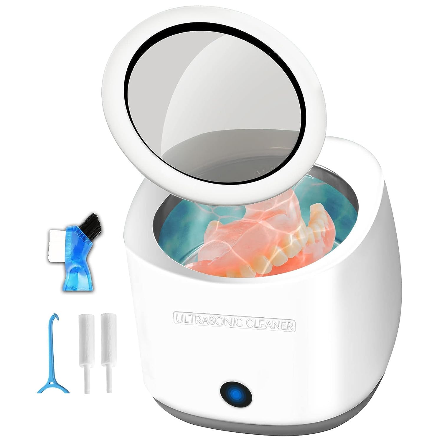 Ultrasonic Cleaner 30W for Dentures, Retainer, Mouth Guard, Aligner, Whitening Trays, Professional Ultrasonic Cleaner Machine 180 for All Dental Appliances, Jewelry, and More