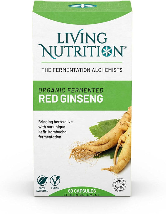 Living Nutrition Organic Fermented Red Ginseng (60 Caps)

