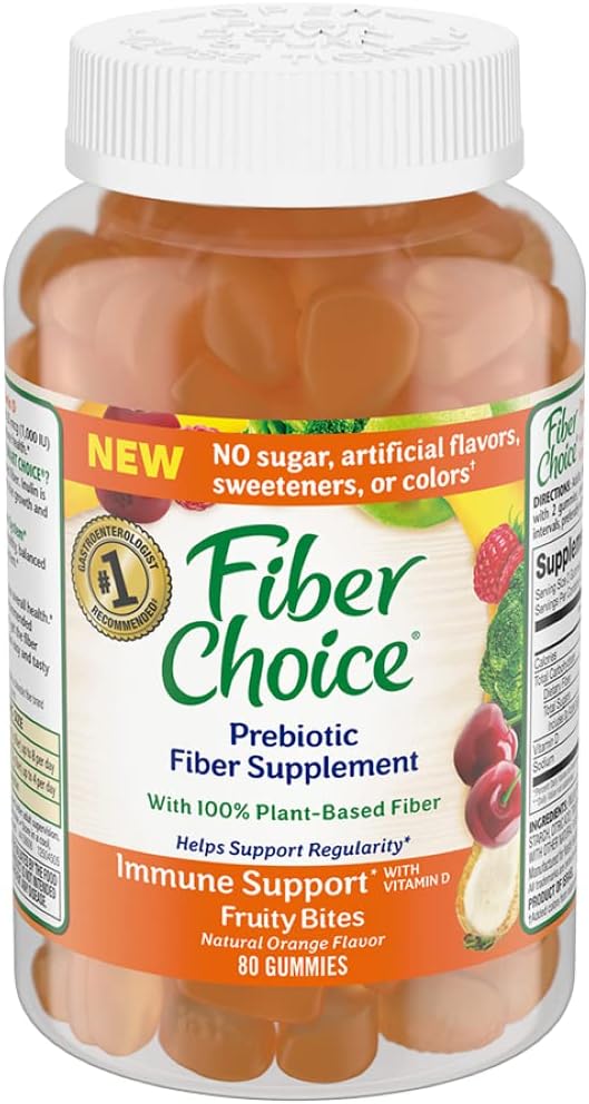 Fiber Choice Immune Support Daily Prebiotic Fiber Supplement Gummies W10.55 Ounces