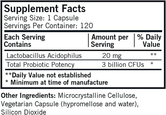 Lactobacillus Acidophilus Capsules - Hypo4.8 Ounces
