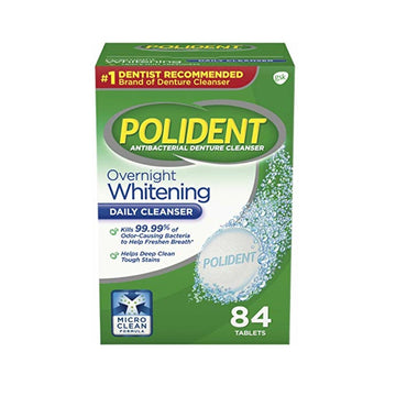 Polident Overnight Denture Cleanser, 84 Count Personal Healt