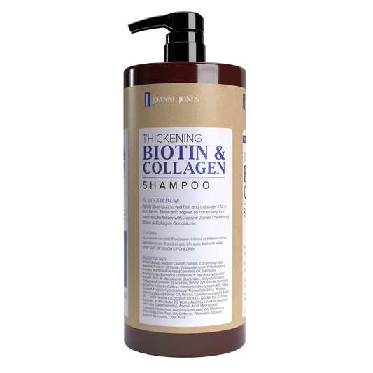 Joanne Jones Thickening Biotin & Collagen Shampoo, 960/32  , Noticeably Thicker and Fuller Looking Hair, Cruelty Free, Paraben Free