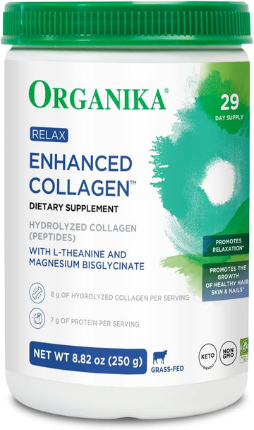 Organika Enhanced Collagen Relax Powder with Magnesium Bisgl
