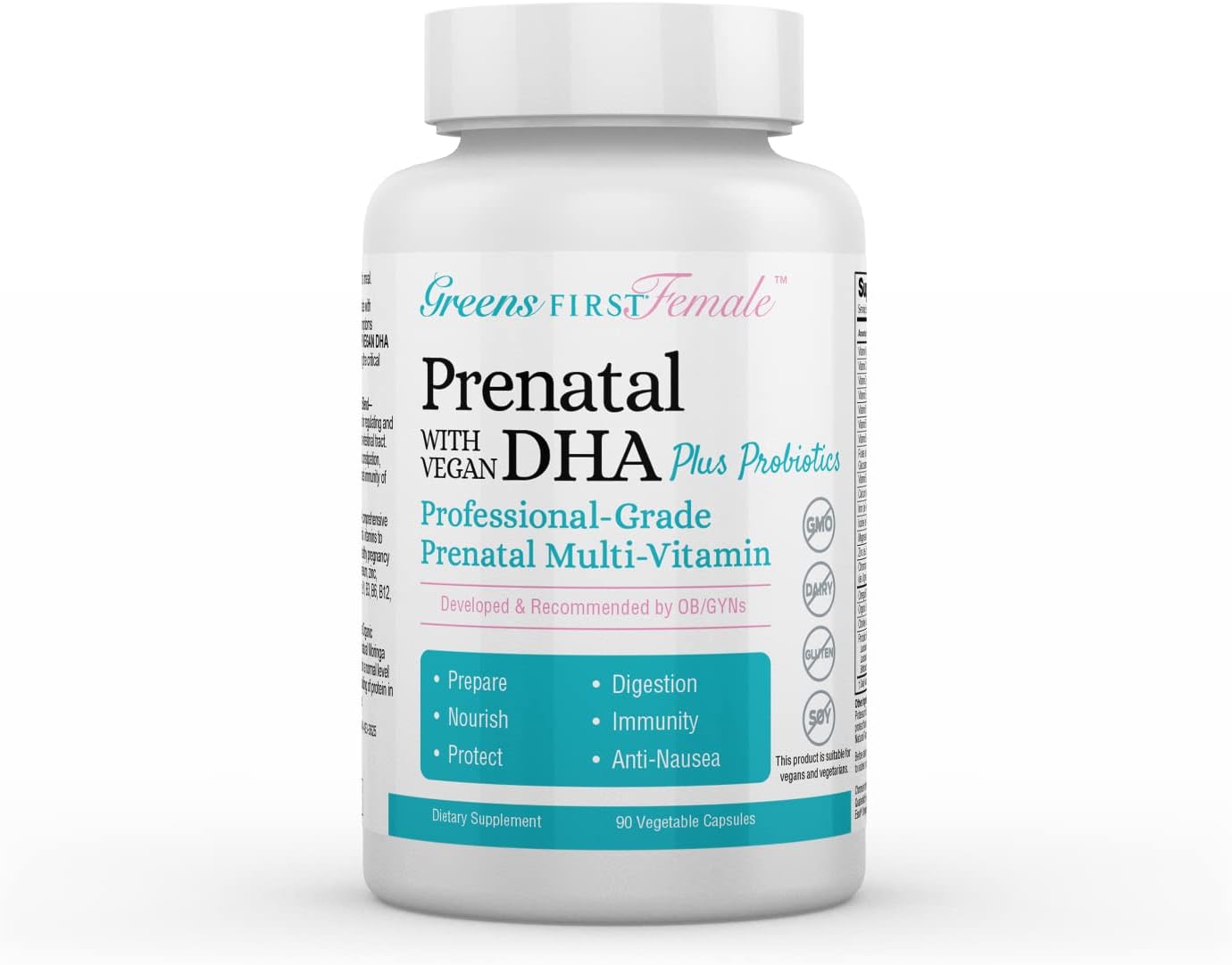Greens First Female Prenatal Vitamin With Vegan Dha  Prenatal Vitamin