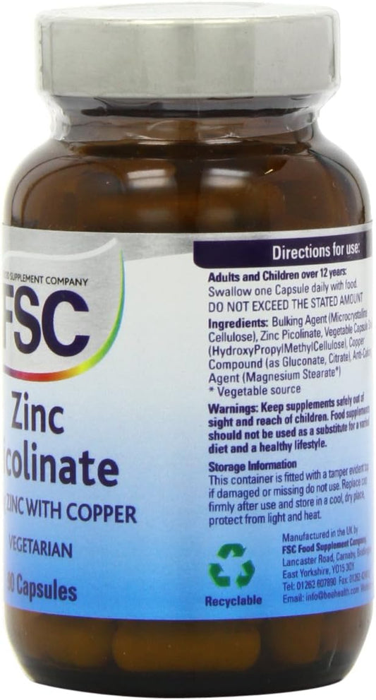 FSC 30mg Zinc Picolinate and Copper 90 Tablets

136.08 Grams