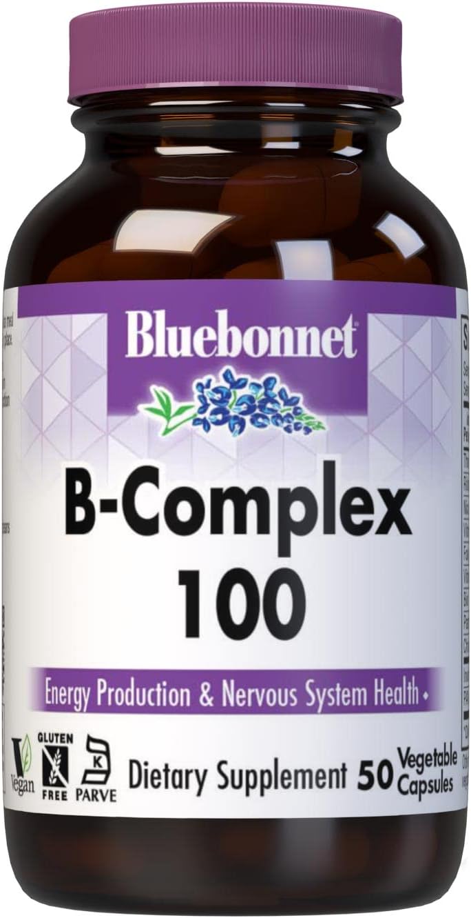 Bluebonnet Nutrition B Complex 100 Vegetable Capsules, Complete Full S
