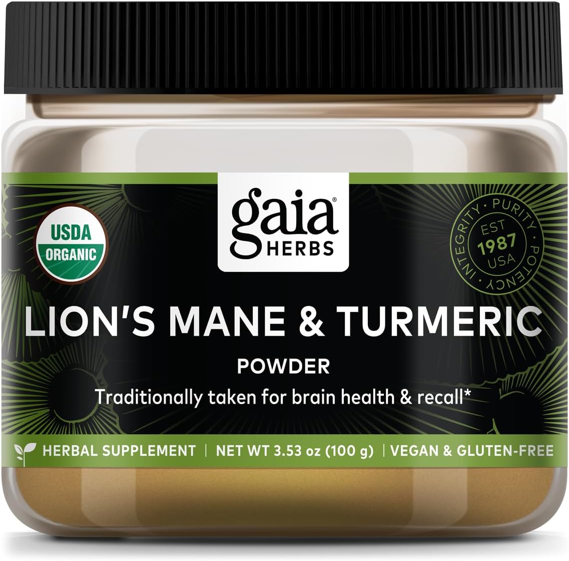 Gaia Herbs Lion'S Mane & Turmeric Powder - Herbal Mushroom Supplement