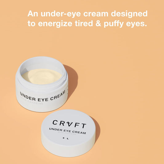 CRVFT Men's Under Eye Cream .25 [AM/PM] | 30-Day Supply - Brighten Dark Circles/Reduce the Appearance of Puffy Eyes | All Skin Types | Invigorated w/Caffine | Made in USA | Peppermint Scent