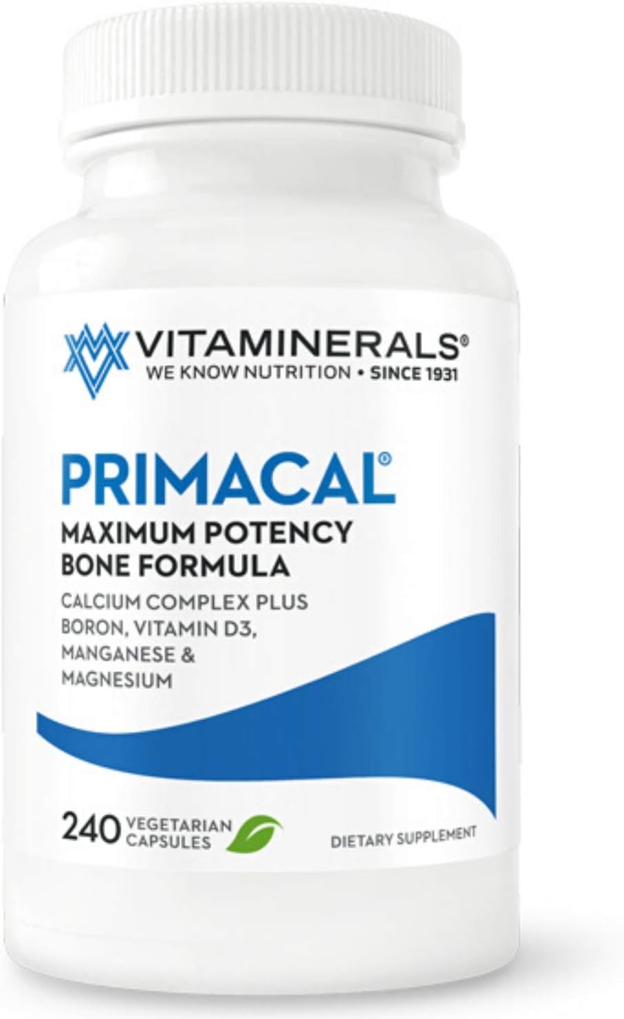 Vitaminerals 95 Primacal? Bone Support Maximum Potency Calcium, Magnesium for Bone Loss (240)