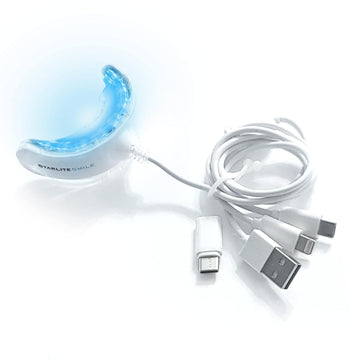 Starlite Smile Teeth Whitening Accelerator Light, 16x Powerful Blue LED Light Mouth Tray, Teeth Whitening Machine for Home Use, Connected with iPhone/Android/USB/USB-C, Teeth Whitener Light Gum Tray