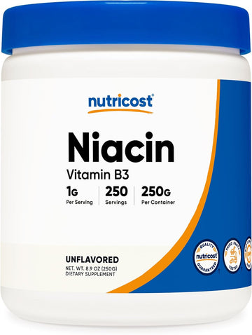 Nutricost Niacin Vitamin B3 Powder 250 Grams - 1G Per Serving - Vitami