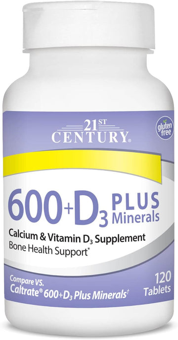 21st Century Calcium 600 Plus D Plus Minerals Caplets, 120Count (27498)