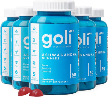 Goli Ashwagandha & Vitamin D Gummy - 300 Count - Mixed Berry, Ksm-66,