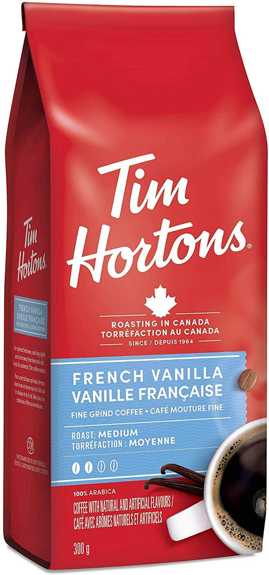 Tim Hortons French Vanilla, Fine Grind Coffee, Medium Roast, 2-Pack {Imported from Canada}