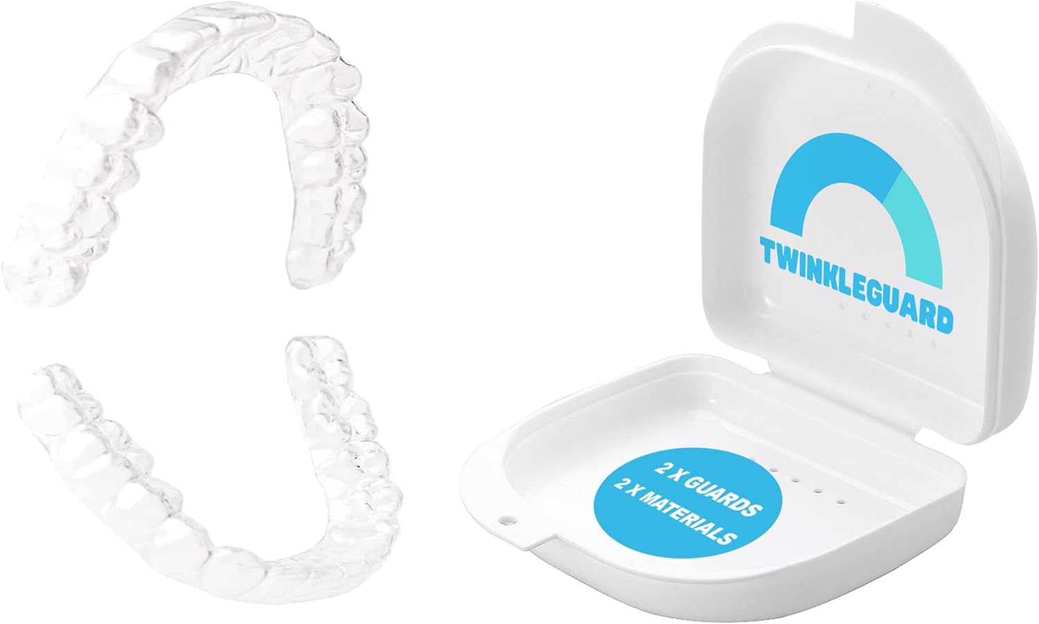 Twinkle Guard -Soft/Hard Two (2) Guards/Custom Dental Night Guard/Mouth Guard for Grinding Teeth at Night/Teeth Grinding Protection Mouth Guard/Clenching/Bruxism and TMJ Relief