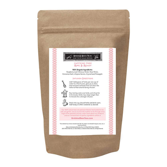 Birds & Bees Teas - Red Raspberry Leaf Tea, Ripe & Ready Organic Third Trimester Tea to Prepare Your Body for Labor and Birth - 40 Servings