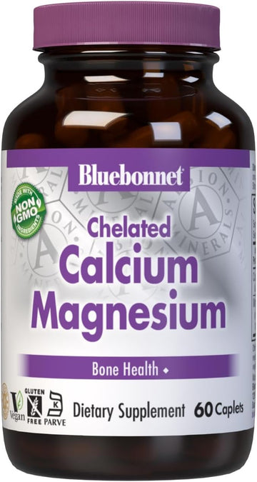 BlueBonnet Albion Chelated Calcium Magnesium Caplets, 60 Count60 Count