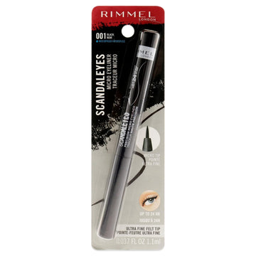 Rimmel Scandaleyes Precision Mirco Eyeliner, Black 001, Pack of 1