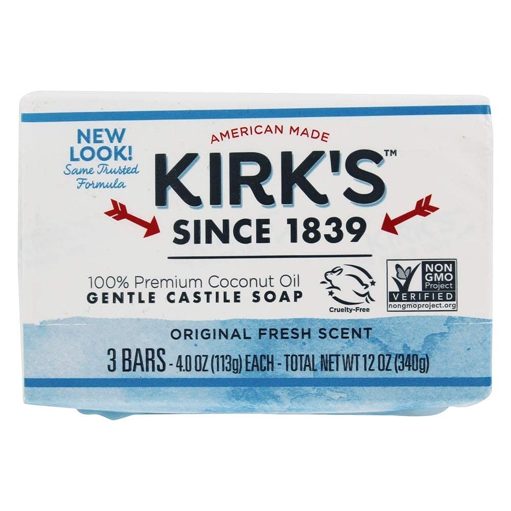 Kirk's Orginal Coco Castile Bar Soap Bulk Case of 48 Bars (16 x 3 Pk.)