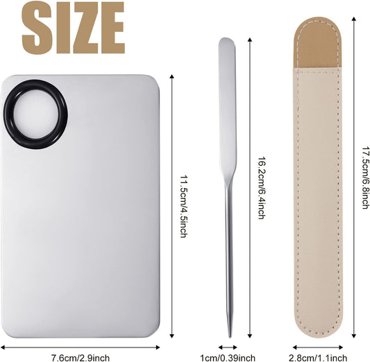 Spatula Makeup Tool, Reusable Metal Cosmetic Spatula Makeup Korean Spatulas Stainless Steel Mixing Palette Spatula Storage Bag Artist Tool Beauty Salon